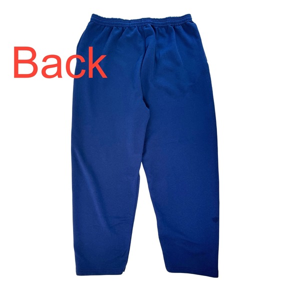 Hanes EcoSmart Mens XL Navy Blue Fleece Sweatpants Relaxed Fit Pockets Elastic - Picture 2 of 7